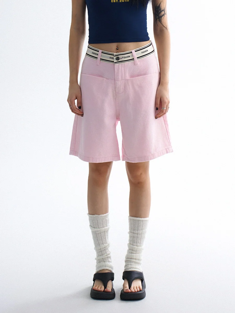 High Waist Loose Fit Thin Denim Shorts Women's Summer New Style Dopaamine Color Block Straight Leg Wide Leg Five Shorts
High Waist Loose Fit Thin Denim Shorts Women's Summer New Style Dopaamine Color Block Straight Leg Wide Leg Five Shorts