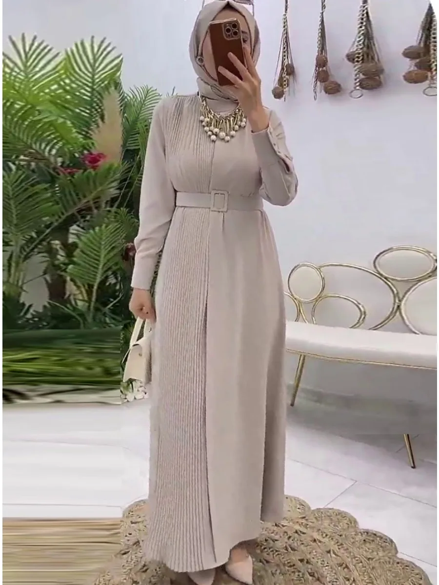 Eid Muslim Dress for Women Pleated Long Dresses Belted Ramadan Jalabiya Party Abaya Robe Dubai Kaftan Islam Vestidos Largos 2025
Eid Muslim Dress for Women Pleated Long Dresses Belted Ramadan Jalabiya Party Abaya Robe Dubai Kaftan Islam Vestidos Largos 2025