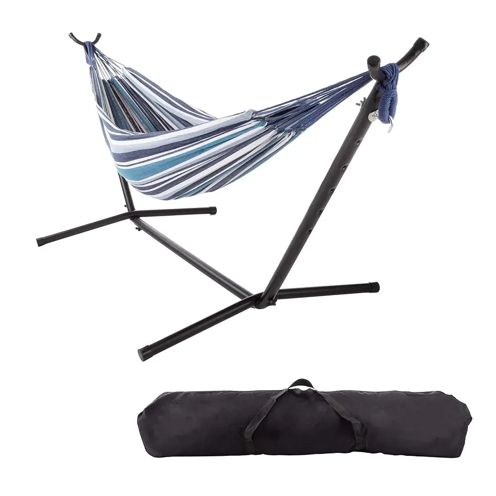 Fabric Hammo With Stand Luded - Portable Hammo With Carry Bag And Powder-Coated Steel Frame For Travel Or Backyard By (Blue
Fabric Hammo With Stand Luded - Portable Hammo With Carry Bag And Powder-Coated Steel Frame For Travel Or Backyard By (Blue