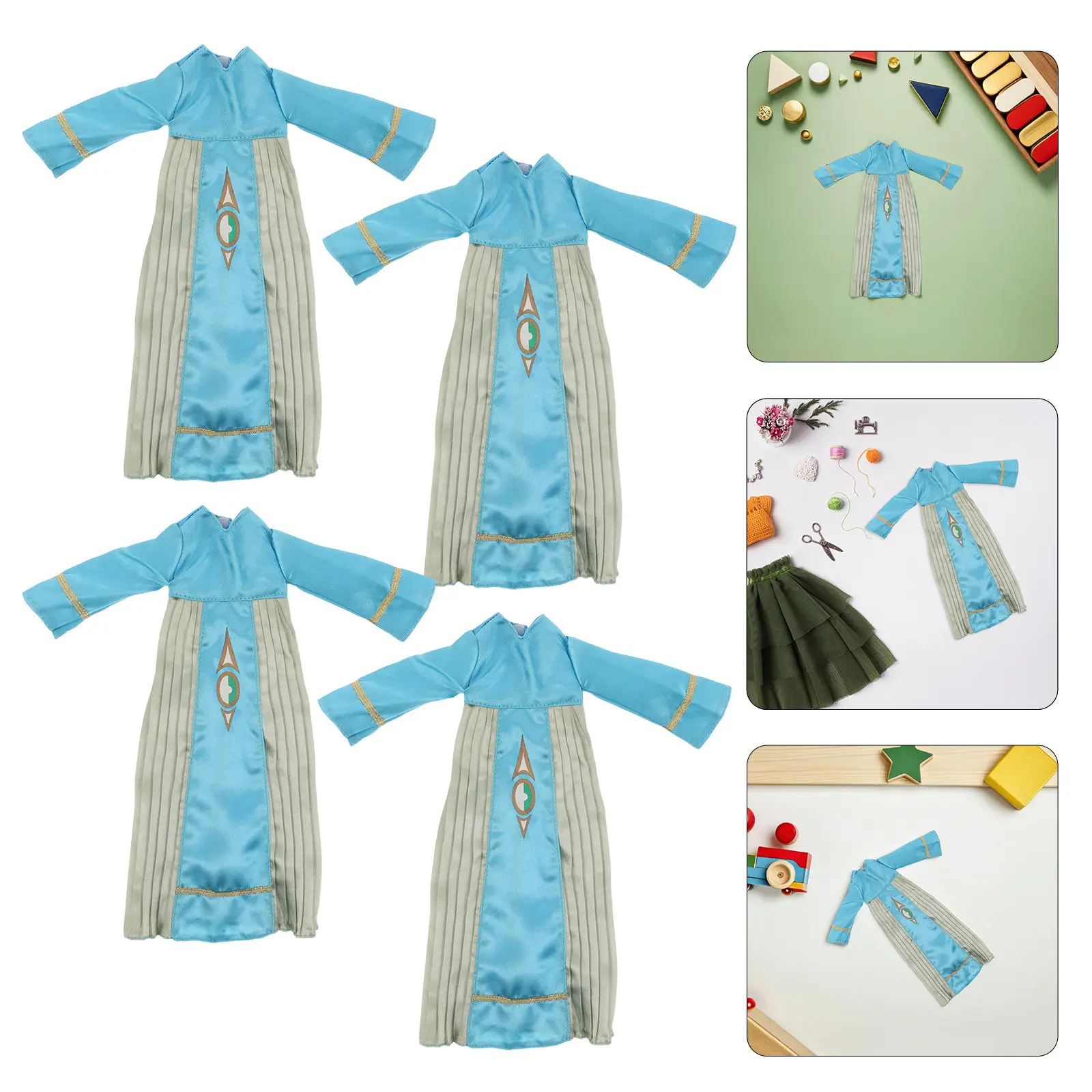 4Pcs Modest Islamic Thobe Costume Set Baby Blue Long Sleeve Dress Clothes Eid Ramadan Outfit for 11 Inch
4Pcs Modest Islamic Thobe Costume Set Baby Blue Long Sleeve Dress Clothes Eid Ramadan Outfit for 11 Inch
