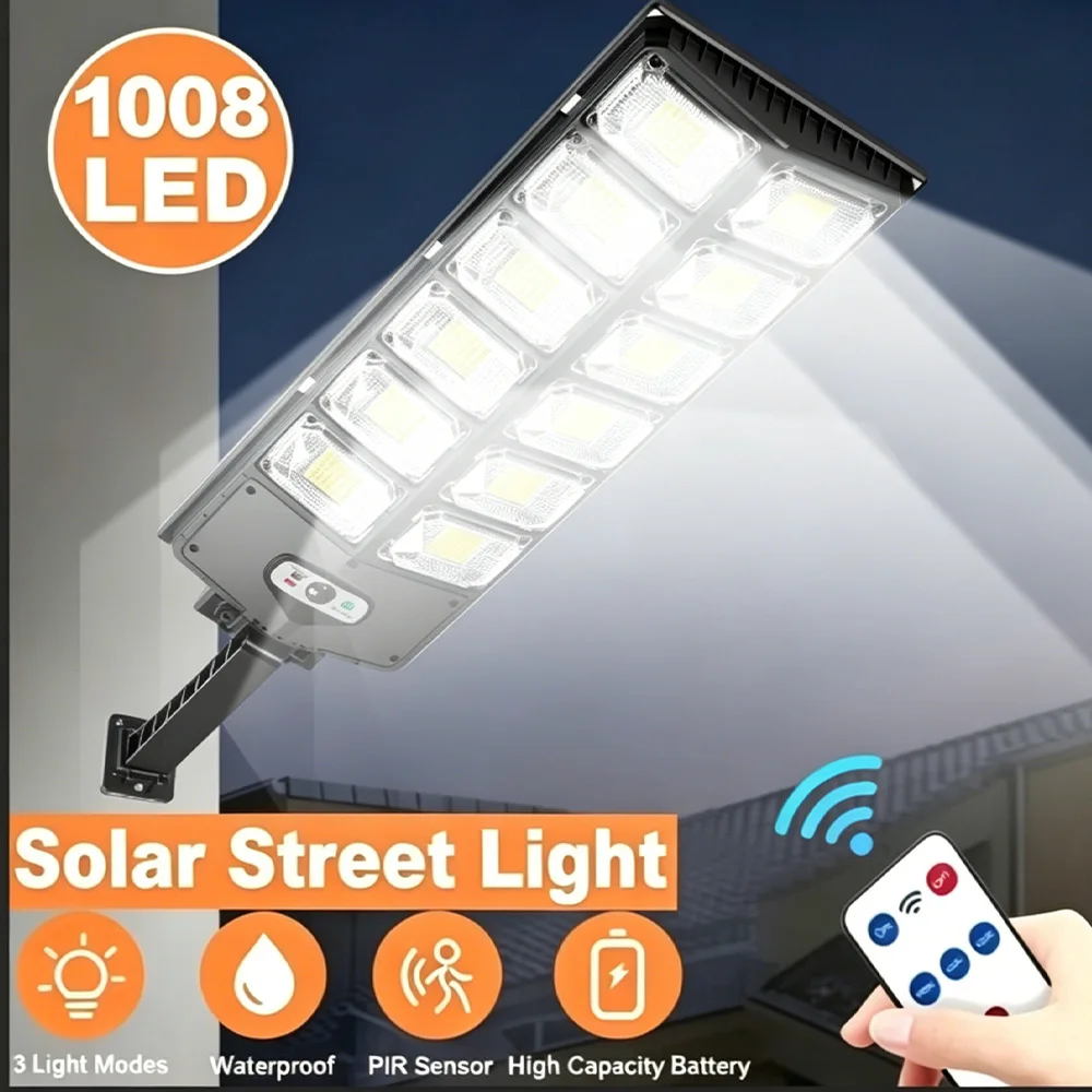 1008 LED Solar LED Lights Outdoor Solar Light Waterproof LED Garden Light with Motion Sensor Solar Powered Wall Lamp Street Lamp
1008 LED Solar LED Lights Outdoor Solar Light Waterproof LED Garden Light with Motion Sensor Solar Powered Wall Lamp Street Lamp