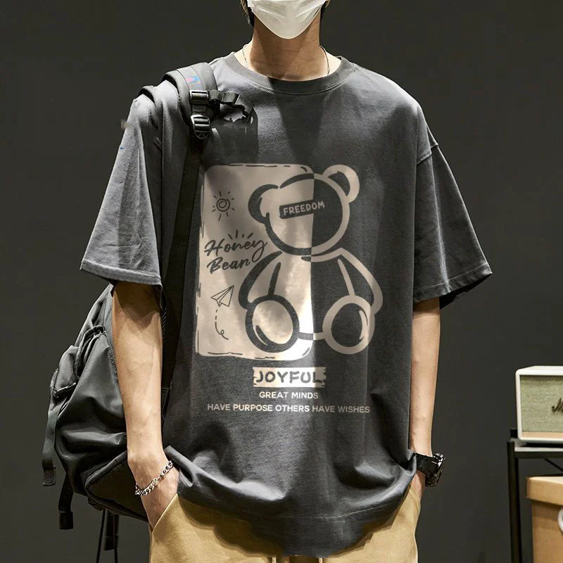 Summer New Men's Trend Printing All-match T Shirts Short Sleeve O-neck Solid Color Plus Size Tops Korean Fashion Men Clothing
Summer New Men's Trend Printing All-match T Shirts Short Sleeve O-neck Solid Color Plus Size Tops Korean Fashion Men Clothing