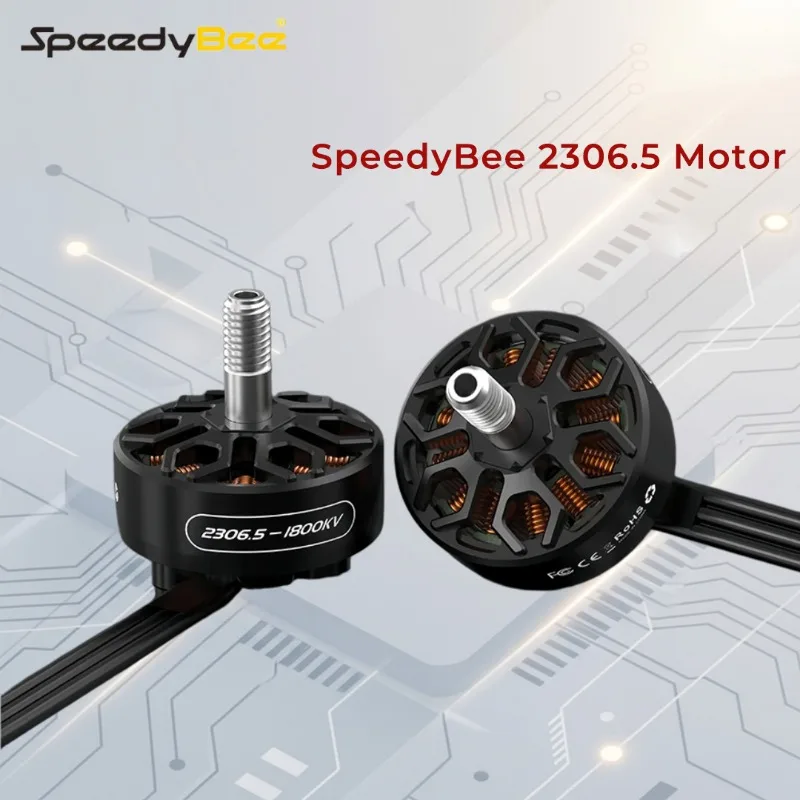 Бесколлекторный двигатель SpeedyBee 2306.5-1800KV с поддержкой 6S LiPo для 5-дюймового FPV-квадрокоптера Master5V2 для гонок и фристайла
Бесколлекторный двигатель SpeedyBee 2306.5-1800KV с поддержкой 6S LiPo для 5-дюймового FPV-квадрокоптера Master5V2 для гонок и фристайла