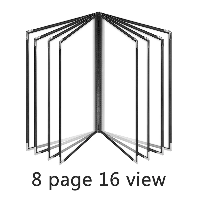 8 Page 16 View Menu Covers 8.5 x 11 Inch Transparent Restaurant Menu Folder with Metal Corners Fits A4 Size Paper
8 Page 16 View Menu Covers 8.5 x 11 Inch Transparent Restaurant Menu Folder with Metal Corners Fits A4 Size Paper