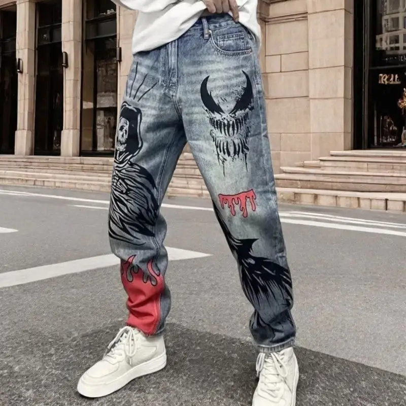 Y2K Модные мужские мешковатые джинсы с принтом пламенного черепа в стиле хип-хоп Свободные джинсовые брюки Мужской рэп Уличная мода Мужские джинсовые брюки в стиле панк Hombre
Y2K Модные мужские мешковатые джинсы с принтом пламенного черепа в стиле хип-хоп Свободные джинсовые брюки Мужской рэп Уличная мода Мужские джинсовые брюки в стиле панк Hombre