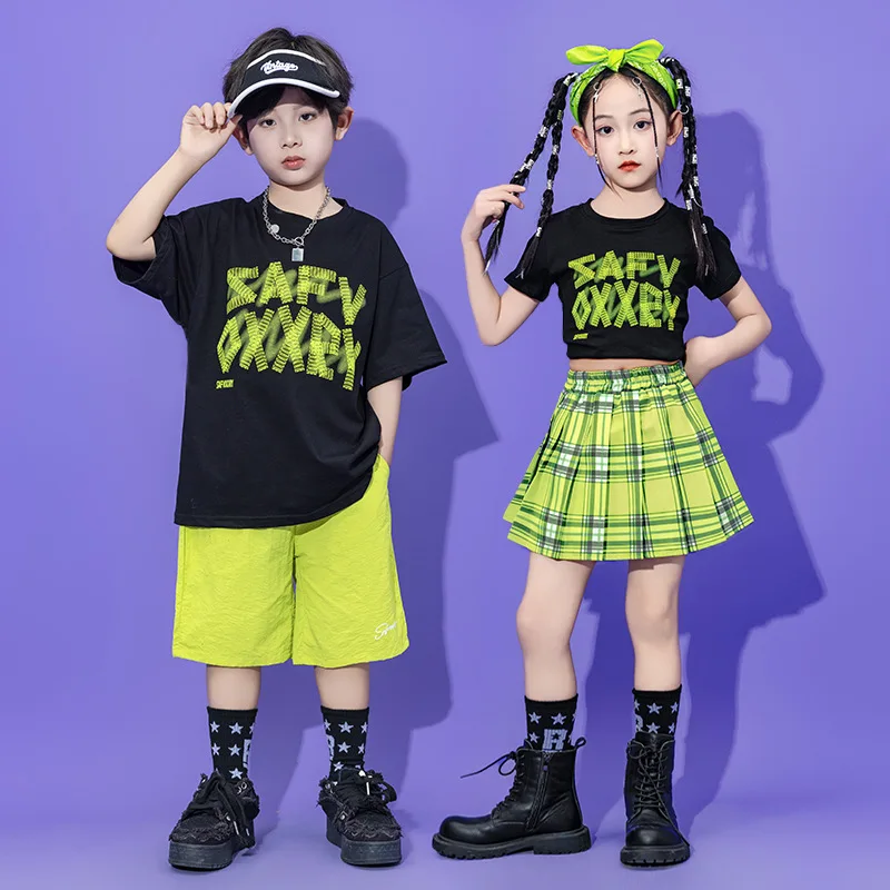 Children Team Clothes Jazz Dance Clothes Girls Boys Hip Hop Costumes Short Sleeve Top Green Cargo Pants Suit Street Dance Wear
Children Team Clothes Jazz Dance Clothes Girls Boys Hip Hop Costumes Short Sleeve Top Green Cargo Pants Suit Street Dance Wear