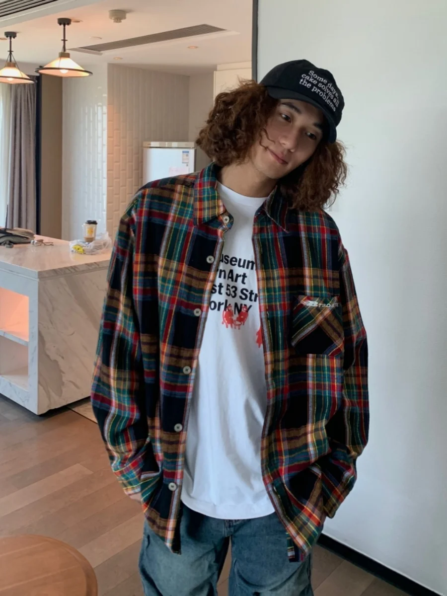 Retro y Long Sve irt Spring Autumn Plaid Casual irt ex Letter Print Loose Fit Regular Thin Autumn 2023
Retro y Long Sve irt Spring Autumn Plaid Casual irt ex Letter Print Loose Fit Regular Thin Autumn 2023