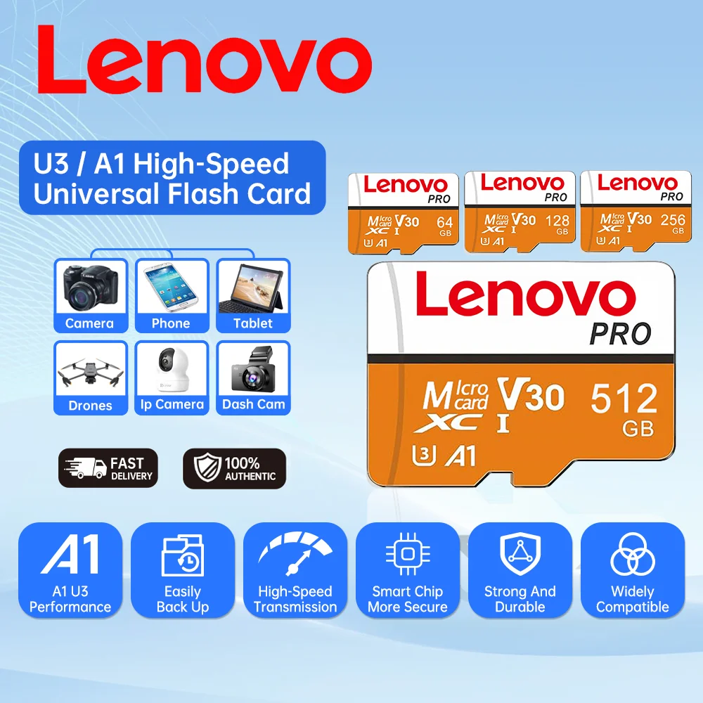 Lenovo 1TB Micro TF SD Card High Endurance Memory Card V30 U3 4K 128GB 256GB 512GB TF Card for Dash Cam Camera Nintendo Switch
Lenovo 1TB Micro TF SD Card High Endurance Memory Card V30 U3 4K 128GB 256GB 512GB TF Card for Dash Cam Camera Nintendo Switch