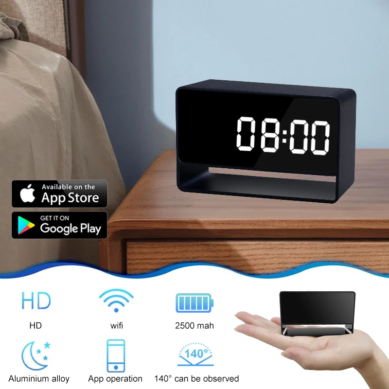1080P Mini Clock Camera Remote Viewing With Night Vision and Motion Detection 140° Wide Angle Photo Video Recorder For Household
1080P Mini Clock Camera Remote Viewing With Night Vision and Motion Detection 140° Wide Angle Photo Video Recorder For Household