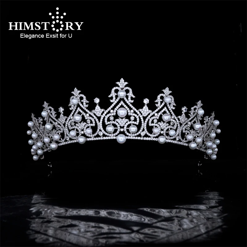 Himstory Luxury Zirconia Pearl Crown Wedding Bride Tiaras Women Gifts CZ Handmade Princess Prom Party Headwear Hair Accessorie
Himstory Luxury Zirconia Pearl Crown Wedding Bride Tiaras Women Gifts CZ Handmade Princess Prom Party Headwear Hair Accessorie