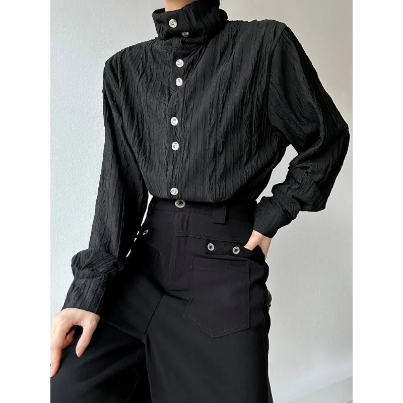 British Style Autumn Design Blouse Women Long Sleeve Turtleneck Shirts 2000s American Vintage Cltohing Y2k French Elegant Tops
British Style Autumn Design Blouse Women Long Sleeve Turtleneck Shirts 2000s American Vintage Cltohing Y2k French Elegant Tops