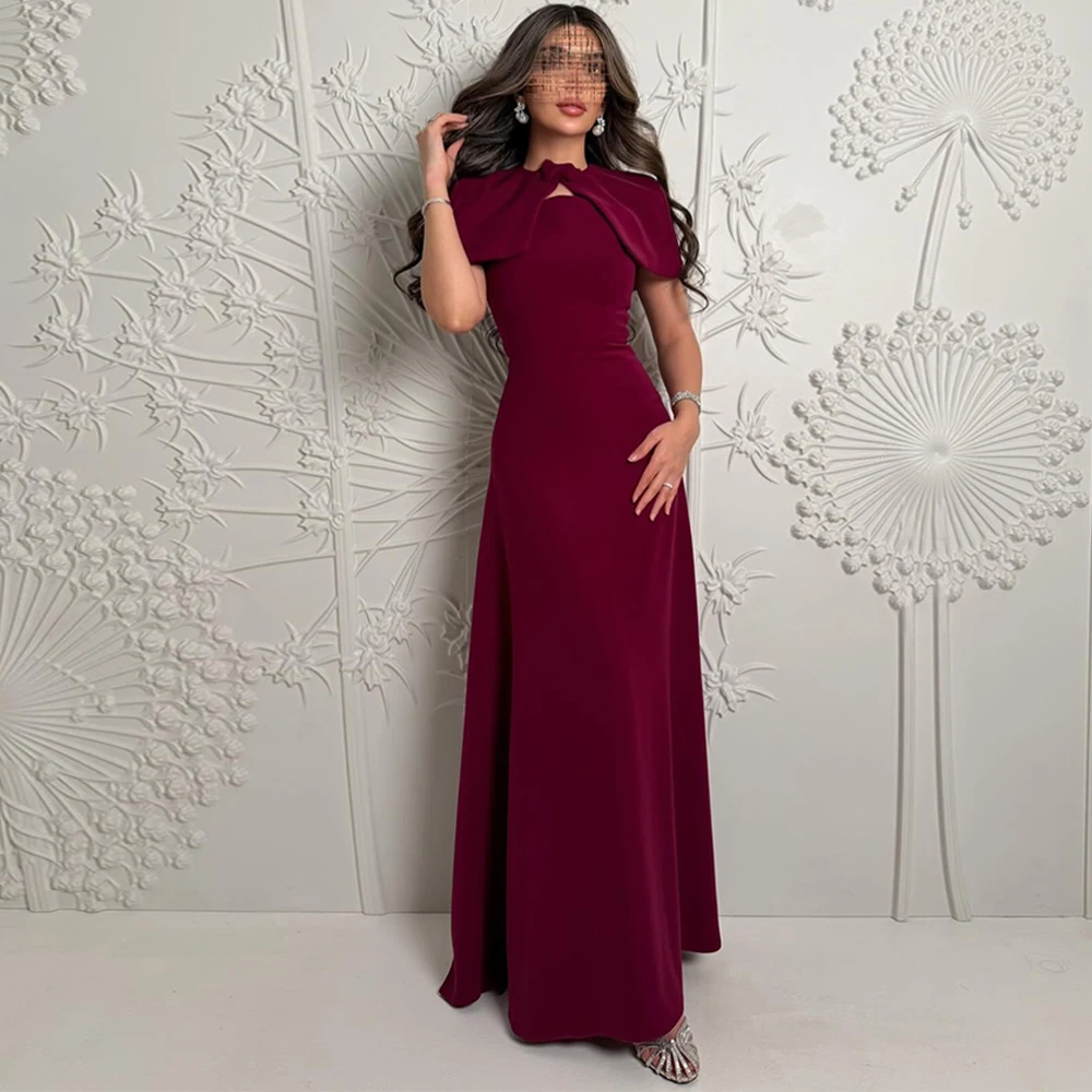 Elegant Jersey Crew Neck Evening Dress Delicate Shawl Prom Dresses Luxury Short Sleeves Customized Special Occasion Gowns
Elegant Jersey Crew Neck Evening Dress Delicate Shawl Prom Dresses Luxury Short Sleeves Customized Special Occasion Gowns