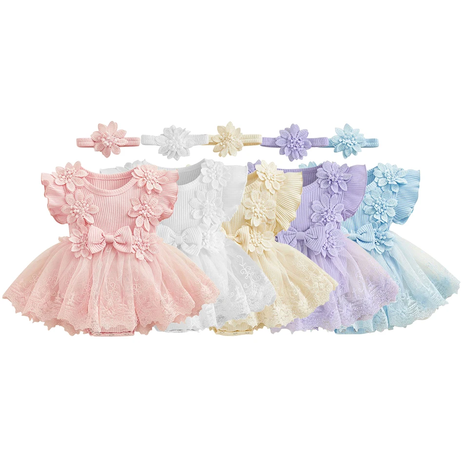 Adorable Baby Girl's 2024 Summer Lace And Net Dress With Floral Details Perfect Choice For Newborns And Infants
Adorable Baby Girl's 2024 Summer Lace And Net Dress With Floral Details Perfect Choice For Newborns And Infants