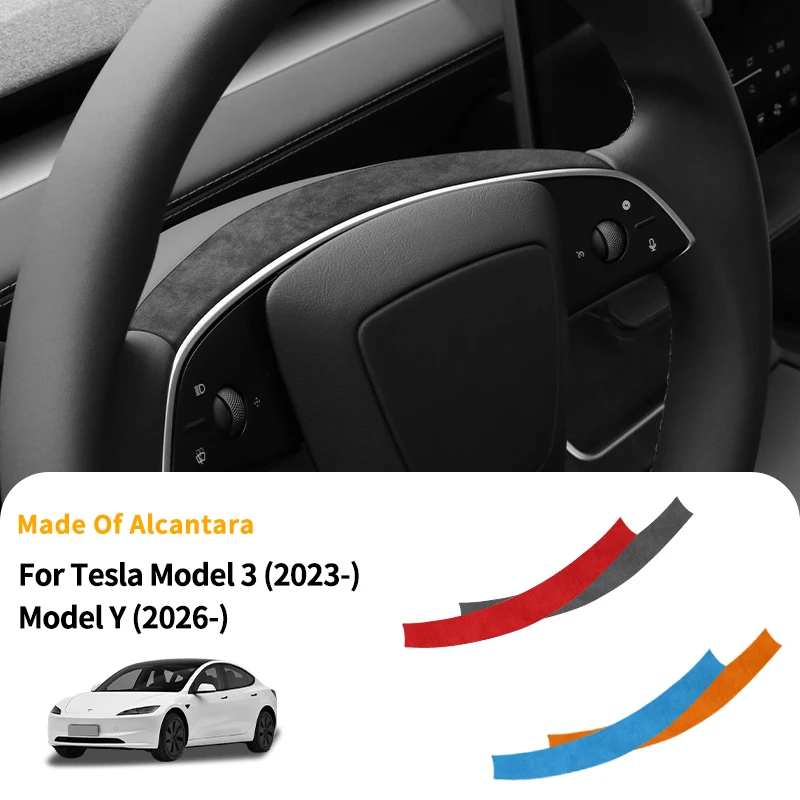 For Tesla Model 3 (2023-) Mode Y (2026-) Made of Alcantara Steering Wheel Decorative Frame Trim Sticker Car Interior Accessories
For Tesla Model 3 (2023-) Mode Y (2026-) Made of Alcantara Steering Wheel Decorative Frame Trim Sticker Car Interior Accessories