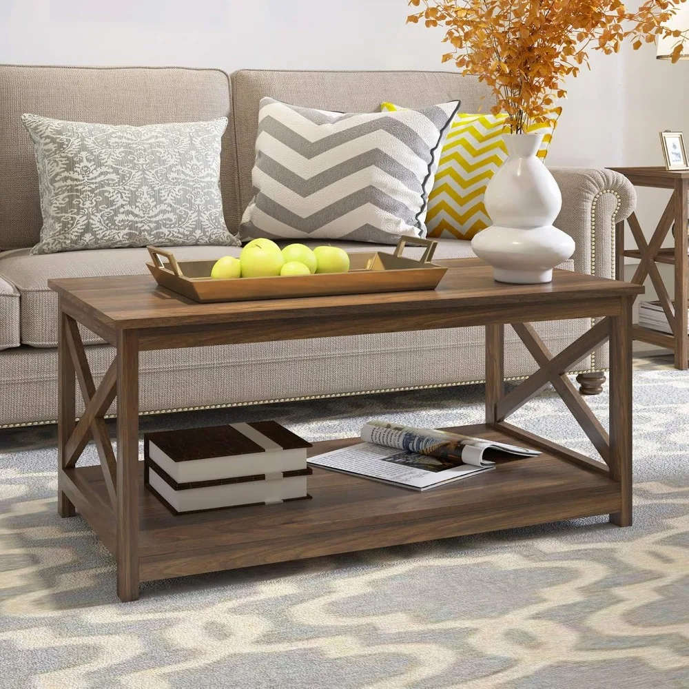 Preferred Rainbow Sophia Coffee Table, Modern Farmhouse Wood Coffee Table with 2-Tier Storage, 40 Inch, Dark Walnut
Preferred Rainbow Sophia Coffee Table, Modern Farmhouse Wood Coffee Table with 2-Tier Storage, 40 Inch, Dark Walnut
