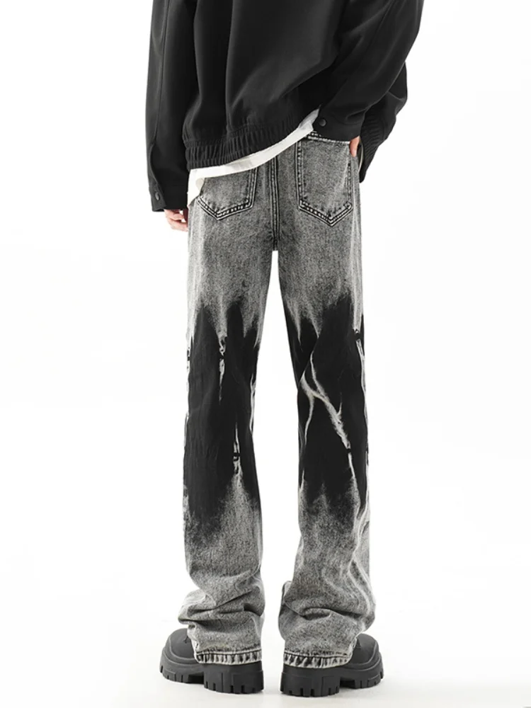 Washed Vintage Tie Dye Men's Jeans Straight Loose Micro Flare Pants Spring Autumn American Retro Clean Fit Denim Trousers
Washed Vintage Tie Dye Men's Jeans Straight Loose Micro Flare Pants Spring Autumn American Retro Clean Fit Denim Trousers