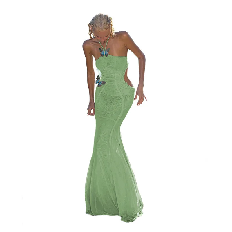 2024 Summer New Women's Sexy Vacation Style Design Butterfly Hanging Neck Backless Hollow Slim Fit Dress
2024 Summer New Women's Sexy Vacation Style Design Butterfly Hanging Neck Backless Hollow Slim Fit Dress
