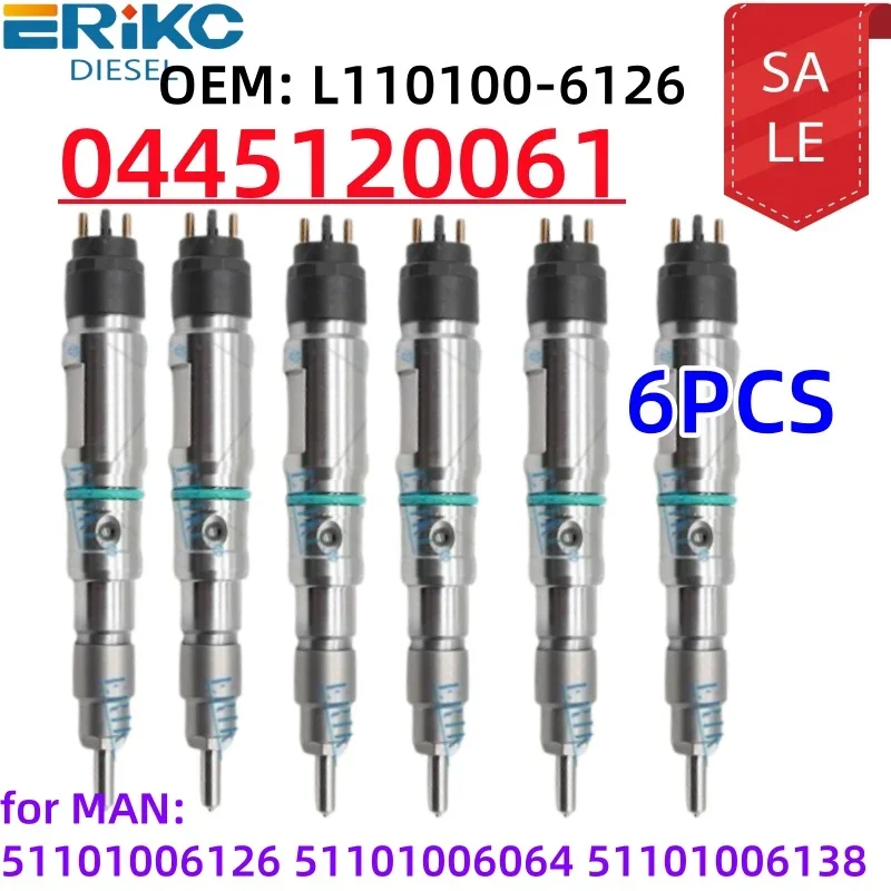 ERIKC 6PC 0445120061 OEM: L110100-6126 0 445 120 061 Common Rail Injector 51101006126 MAN for Bosch
ERIKC 6PC 0445120061 OEM: L110100-6126 0 445 120 061 Common Rail Injector 51101006126 MAN for Bosch