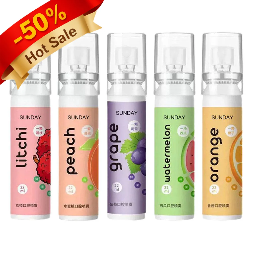 Спрей для полости рта, фруктовый вкус, спрей для свежего дыхания, 22 мл, портативный, освежающий, охлаждающий, для ухода за полостью рта, средство для удаления неприятного запаха изо рта
Спрей для полости рта, фруктовый вкус, спрей для свежего дыхания, 22 мл, портативный, освежающий, охлаждающий, для ухода за полостью рта, средство для удаления неприятного запаха изо рта