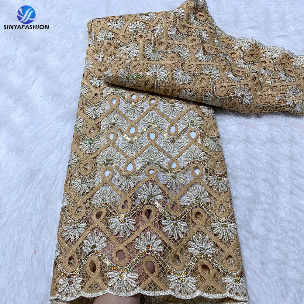 Sinya African Sequins Lace Fabric 2024 High Quality Water Soluble Lace Guipure Lace Fabric Embroidery Cord Lace Fabric For Women
Sinya African Sequins Lace Fabric 2024 High Quality Water Soluble Lace Guipure Lace Fabric Embroidery Cord Lace Fabric For Women