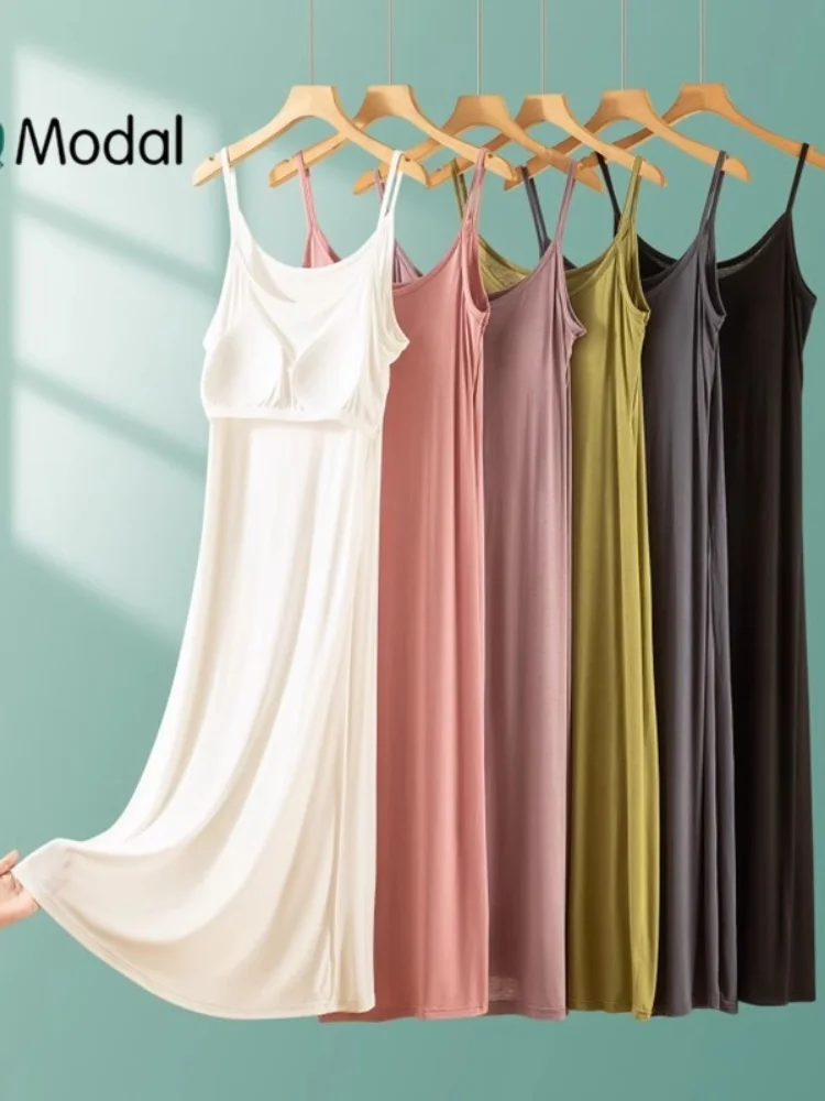 Летнее тонкое модальное женское свободное домашнее платье Sp Dr с накладкой на груди, базовая юбка средней длины, ночная рубашка, круглый пуловер Ne 
Летнее тонкое модальное женское свободное домашнее платье Sp Dr с накладкой на груди, базовая юбка средней длины, ночная рубашка, круглый пуловер Ne