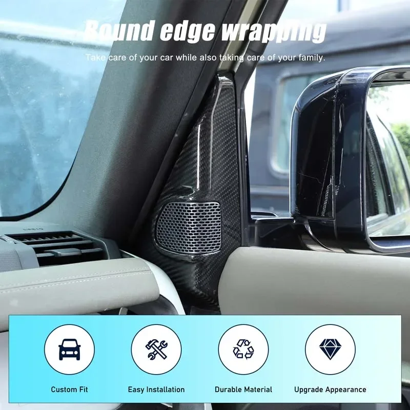 2Pcs Real carbon fiber For Land Rover Defender 90 110 130 2020+ Car interior A-pillar horn cover sticker protection accessories
2Pcs Real carbon fiber For Land Rover Defender 90 110 130 2020+ Car interior A-pillar horn cover sticker protection accessories