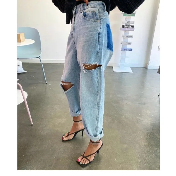 High Waist Loose Fit Denim Jeans Women's Ripped Straight Leg Wide Leg Jeans Casual Style Standard Size Four Seasons Cotton
High Waist Loose Fit Denim Jeans Women's Ripped Straight Leg Wide Leg Jeans Casual Style Standard Size Four Seasons Cotton