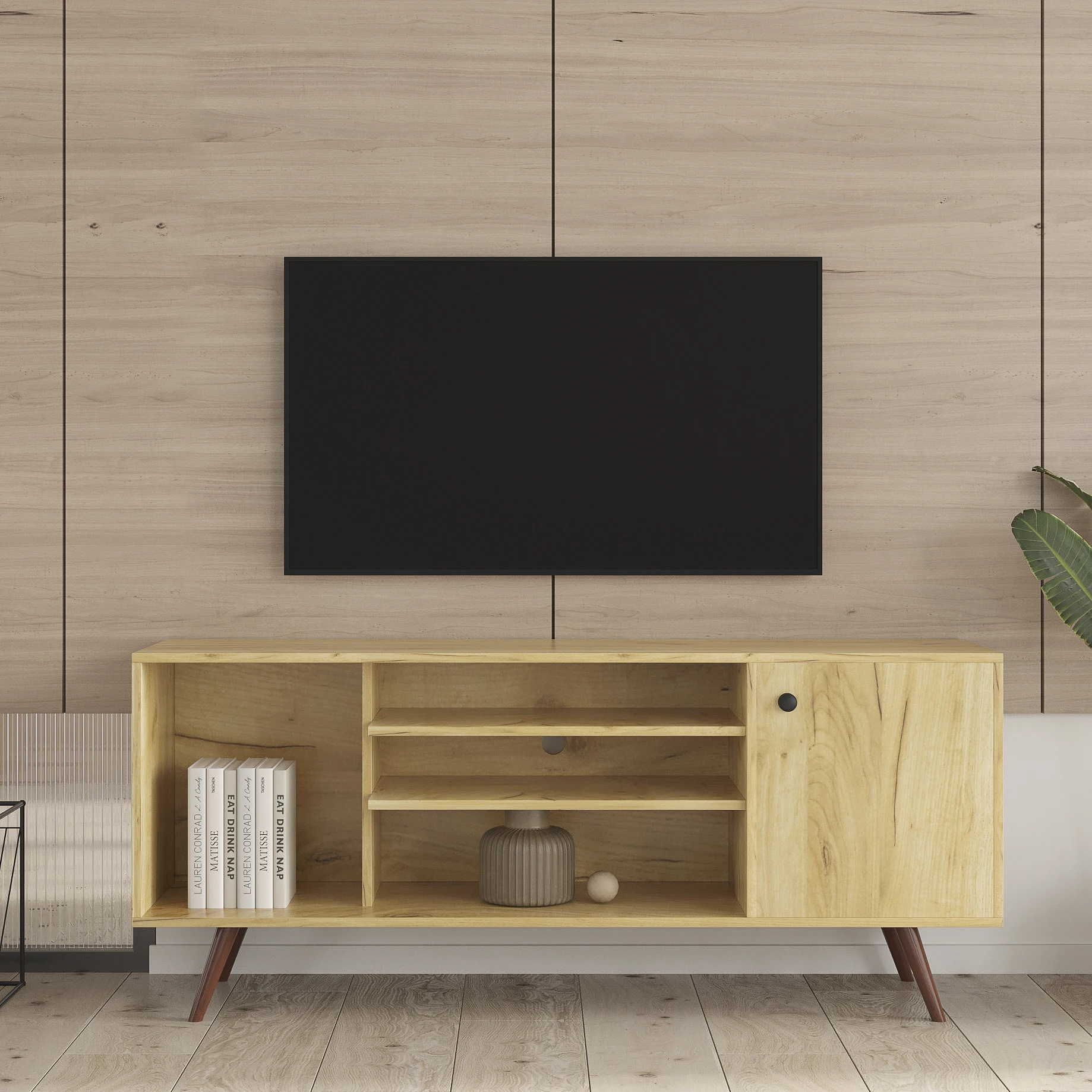 Mid-Century TV Stand for TVs Up to 55 Inches Entertainment Center w/Open Storage Shelf&Cabinet Modern TV Console for Living Room
Mid-Century TV Stand for TVs Up to 55 Inches Entertainment Center w/Open Storage Shelf&Cabinet Modern TV Console for Living Room