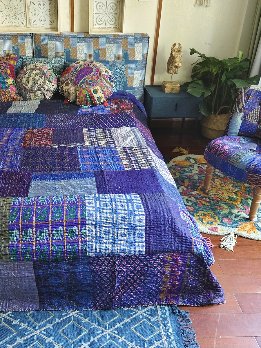 Hand Sewn Premium Bed Cover Silk Cotton Patchwork Bed eet Soft Versatile Four Seasons Comforter Cover Southeast Asian Sle
Hand Sewn Premium Bed Cover Silk Cotton Patchwork Bed eet Soft Versatile Four Seasons Comforter Cover Southeast Asian Sle