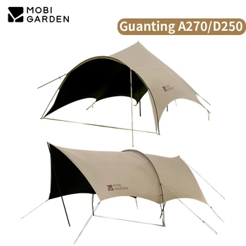 MOBI GARDEN 캠핑 텐트 피크닉, 비닐 방지 캐노피, 50 개 이상의 넓은 공간 차양, 터널형 옥스포드 타프 태양 쉘터 Guanting A270/D250