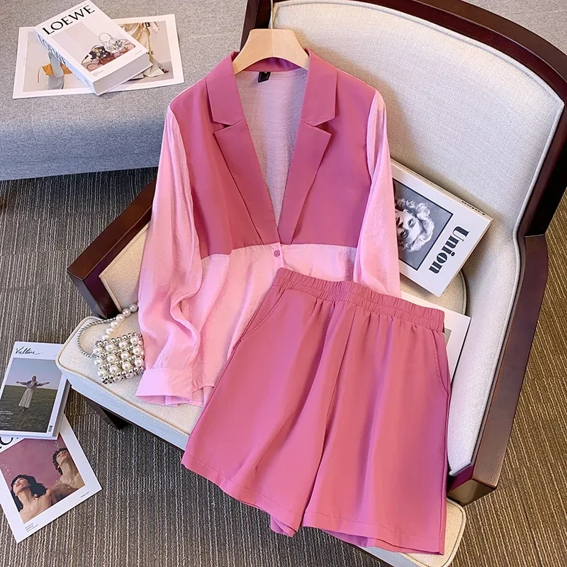 2024 Summer Solid Color Sets Women's Large Size Sunscreen Cardigan+Loose Shorts Two Piece Suits Lady Versatile Commuter Set
2024 Summer Solid Color Sets Women's Large Size Sunscreen Cardigan+Loose Shorts Two Piece Suits Lady Versatile Commuter Set