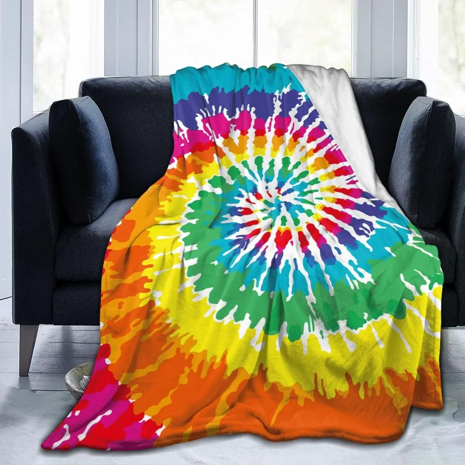 Colorful Tie Dye Rainbow Blanket Soft Lightweight Throw Blankets Cozy Flannel Bed Throws for Sofa Couch Travel Home Room Bedroom
Colorful Tie Dye Rainbow Blanket Soft Lightweight Throw Blankets Cozy Flannel Bed Throws for Sofa Couch Travel Home Room Bedroom