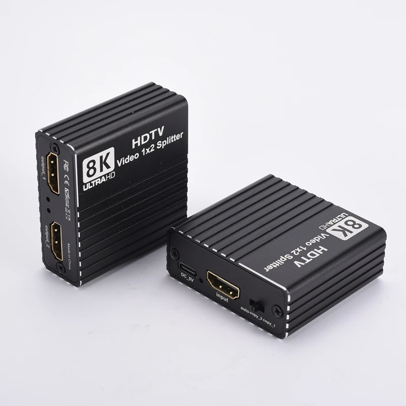 8K 1x2 HDMI-сплиттер 1 IN 2 Out Dual Display 1 to 2 Splitter 8K60hz 4K120hz 1080P240hz Видеораспределитель для PS5 ноутбука ПК к телевизору
8K 1x2 HDMI-сплиттер 1 IN 2 Out Dual Display 1 to 2 Splitter 8K60hz 4K120hz 1080P240hz Видеораспределитель для PS5 ноутбука ПК к телевизору