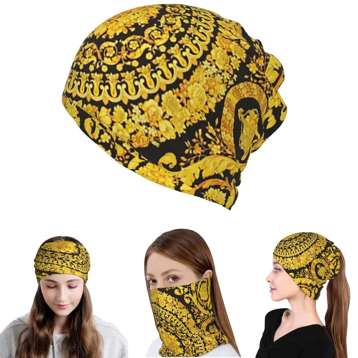 Decorative Golden Medallion Baroque Bandana Neck Cover Mask Scarf Multi-use Face Mask Beanies Hat for Men Women Adult Winter
Decorative Golden Medallion Baroque Bandana Neck Cover Mask Scarf Multi-use Face Mask Beanies Hat for Men Women Adult Winter