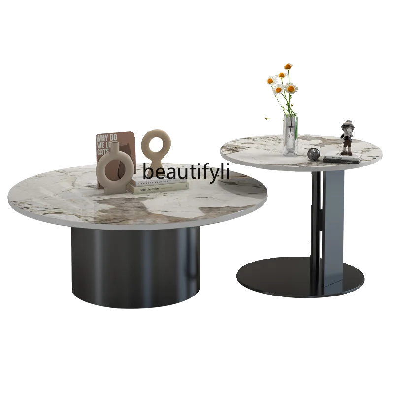 Rock slab coffee table small apartment living room household combination light luxury Pandora round coffee table
Rock slab coffee table small apartment living room household combination light luxury Pandora round coffee table