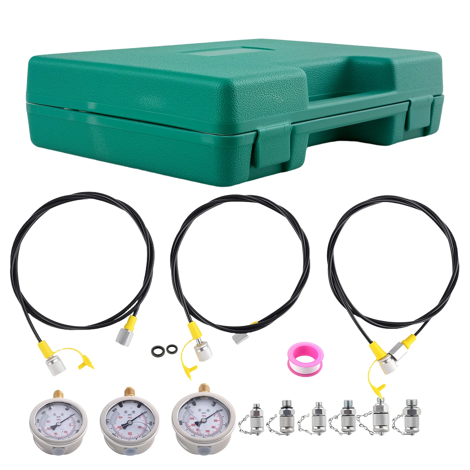 Pressure Tester Diagnostic Coupling Test Kit 6 Couplings 3 Hose 3 Gauge New
Pressure Tester Diagnostic Coupling Test Kit 6 Couplings 3 Hose 3 Gauge New