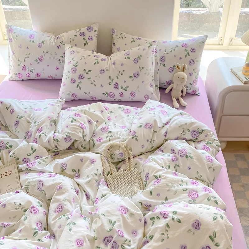Washed Cotton Duvet Cover Set Single/Queen/King Size Bed Set Flower Printed plumones de cama Duvet Cover with Pillowcase Bedding
Washed Cotton Duvet Cover Set Single/Queen/King Size Bed Set Flower Printed plumones de cama Duvet Cover with Pillowcase Bedding