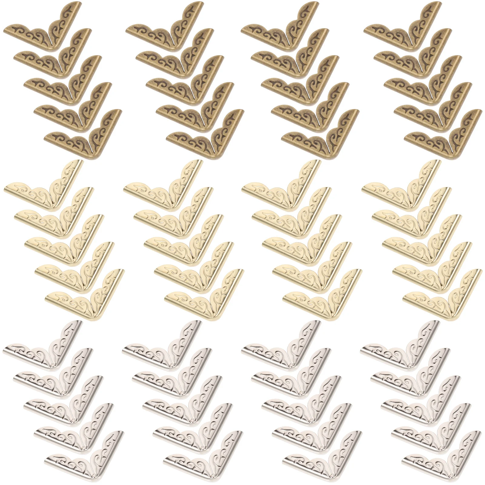 60Pcs Notebook Corner Protector Metal Vintage Style Book Corners Protective Edges for Albums Folders Menus Wallets DIY
60Pcs Notebook Corner Protector Metal Vintage Style Book Corners Protective Edges for Albums Folders Menus Wallets DIY