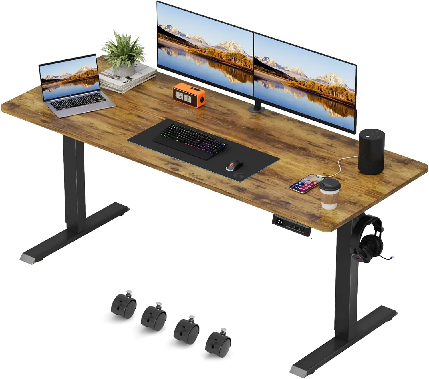 Электрический регулируемый по высоте стол для дома и офиса, 59 x 24 дюйма, со съемными колесиками и органайзером для кабелей
Электрический регулируемый по высоте стол для дома и офиса, 59 x 24 дюйма, со съемными колесиками и органайзером для кабелей