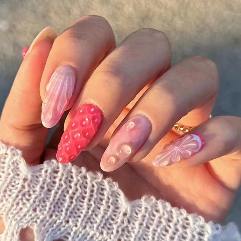 24PCS 3D Cherry Shell Almond Fake Nails Aqua Green Sweet Gentle Design Press on Nails for French Summer Fresh Manicure Nail Art
24PCS 3D Cherry Shell Almond Fake Nails Aqua Green Sweet Gentle Design Press on Nails for French Summer Fresh Manicure Nail Art