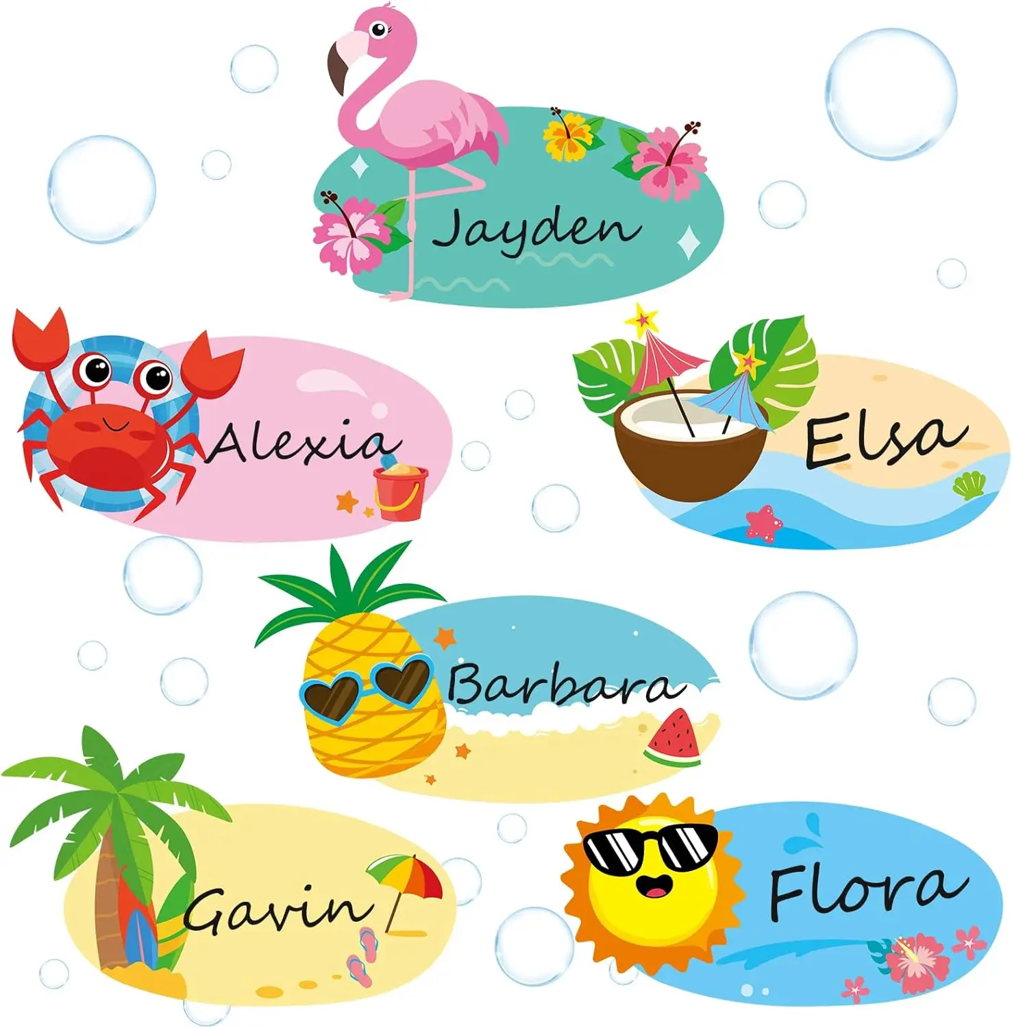 108 Summer Ocean Name Tags for Classroom, Desk & Locker Plates, Beach Theme Decor for Kindergarten 1st 2nd 3rd Grade
108 Summer Ocean Name Tags for Classroom, Desk & Locker Plates, Beach Theme Decor for Kindergarten 1st 2nd 3rd Grade