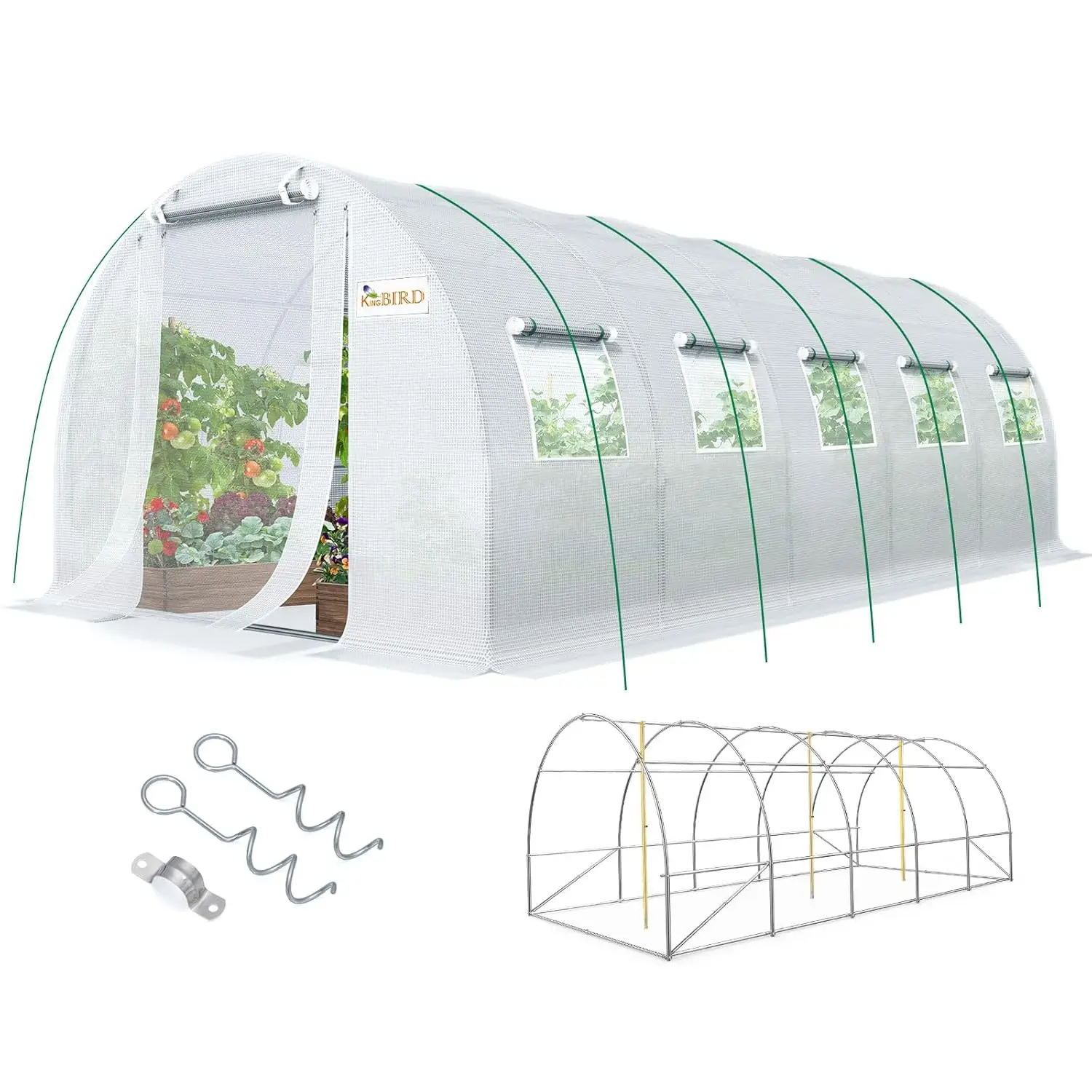 25x10x6.6FT Greenhouse Walk-in Galvanized Frame Mesh Screen Garden Plant Winter 2 Stiffeners, Custom
25x10x6.6FT Greenhouse Walk-in Galvanized Frame Mesh Screen Garden Plant Winter 2 Stiffeners, Custom