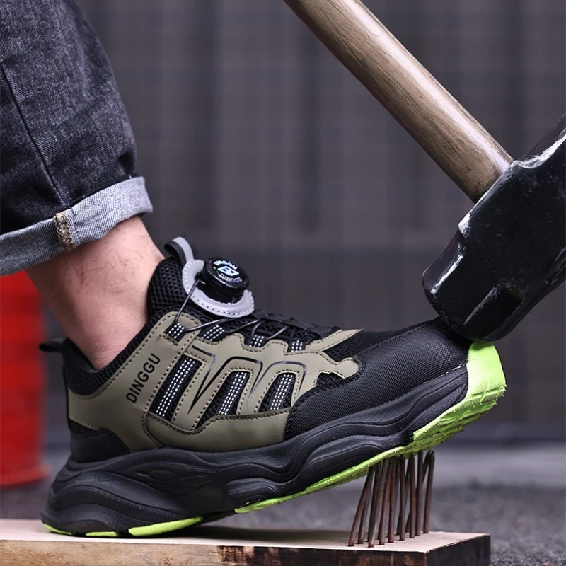 Men Safety Shoes Rotating Button Work Sneakers Industrial Puncture-Proof Anti-smash Steel Toe Work Shoes Protective Safety Boots
Men Safety Shoes Rotating Button Work Sneakers Industrial Puncture-Proof Anti-smash Steel Toe Work Shoes Protective Safety Boots