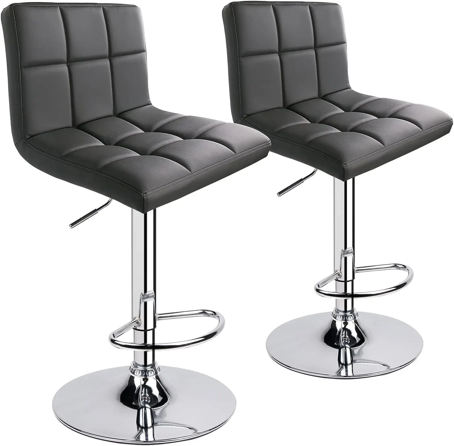 Leopard Bar Stools, Modern PU Leather Adjustable Swivel Bar Stool with Back, Set of 2 (Grey)
Leopard Bar Stools, Modern PU Leather Adjustable Swivel Bar Stool with Back, Set of 2 (Grey)
