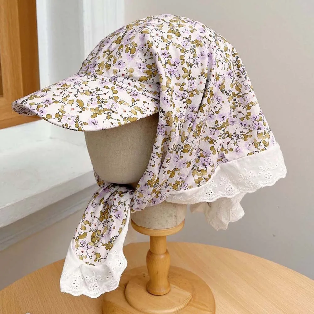 Driving Rural Style Headscarf Baseball Hat Floral Lace Scarf Peaked Cap Sunshade Cotton Triangle Headscarf Hat Spring
Driving Rural Style Headscarf Baseball Hat Floral Lace Scarf Peaked Cap Sunshade Cotton Triangle Headscarf Hat Spring