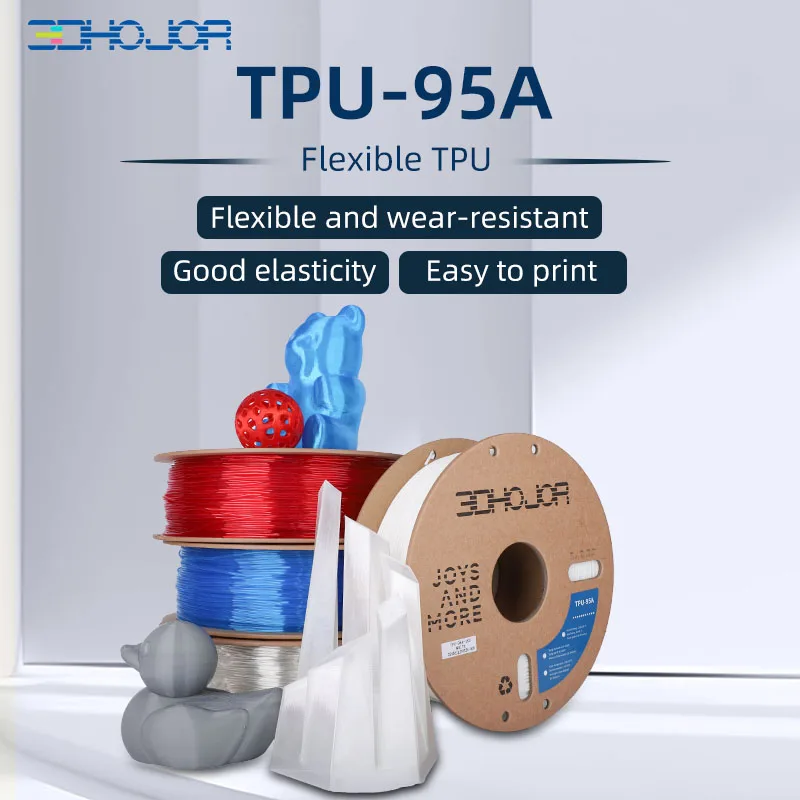 Нить 3DHOJOR TPU 95A, 1 кг, 1,75 мм, гибкая нить из ТПУ для 3D-принтера, износостойкая нить TPU-95A, материал для 3D-печати
Нить 3DHOJOR TPU 95A, 1 кг, 1,75 мм, гибкая нить из ТПУ для 3D-принтера, износостойкая нить TPU-95A, материал для 3D-печати