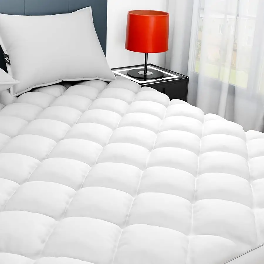 Queen Mattress Pad, Hypoallergenic Cotton Mattress Co er, 18-22" Extra Deep Pocket Quilted Protector, Breathable&Noiseless
Queen Mattress Pad, Hypoallergenic Cotton Mattress Co er, 18-22" Extra Deep Pocket Quilted Protector, Breathable&Noiseless