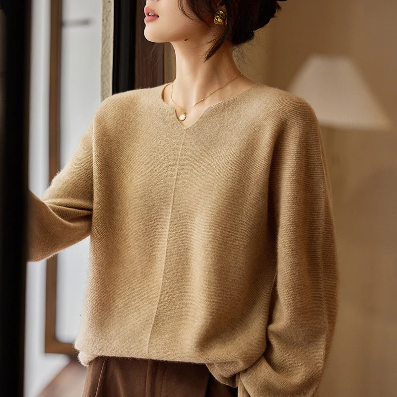 Autumn Winter V O-Neck Wool Sweater Female Loose Fashion Cashmere Knitwear Puff Sleeve Casual Simple Soft Warm Knit Pullover
Autumn Winter V O-Neck Wool Sweater Female Loose Fashion Cashmere Knitwear Puff Sleeve Casual Simple Soft Warm Knit Pullover