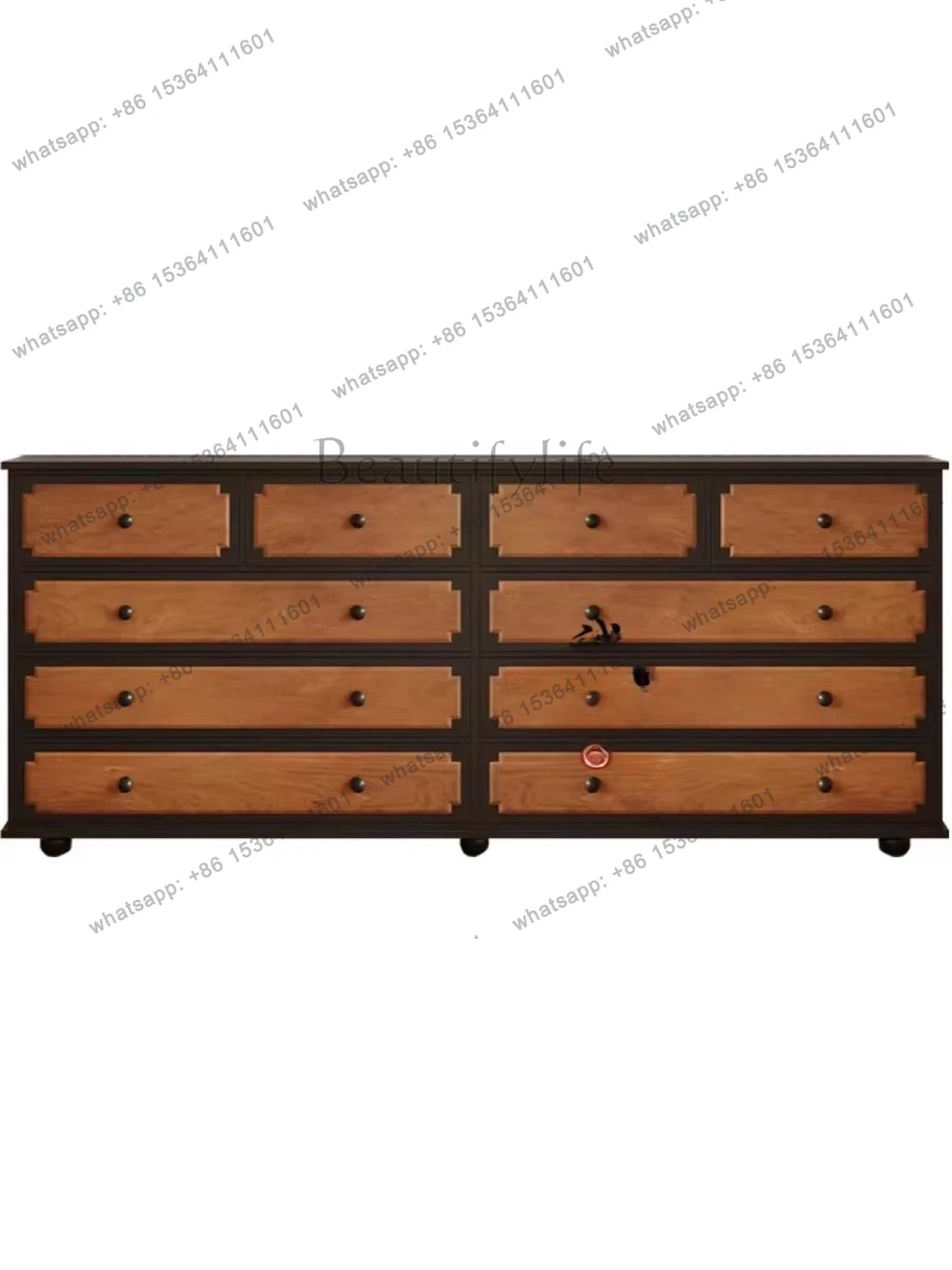 French retro solid wood ten-drawer cabinet medieval color matching decorative storage cabinet
French retro solid wood ten-drawer cabinet medieval color matching decorative storage cabinet