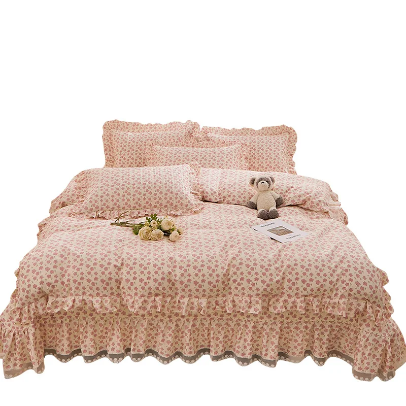 100% Cotton Bed Cover with Four Pieces, Korean Version Lace Lace, Pure Cotton Pillowcase, Quilt Cover, Bedding
100% Cotton Bed Cover with Four Pieces, Korean Version Lace Lace, Pure Cotton Pillowcase, Quilt Cover, Bedding